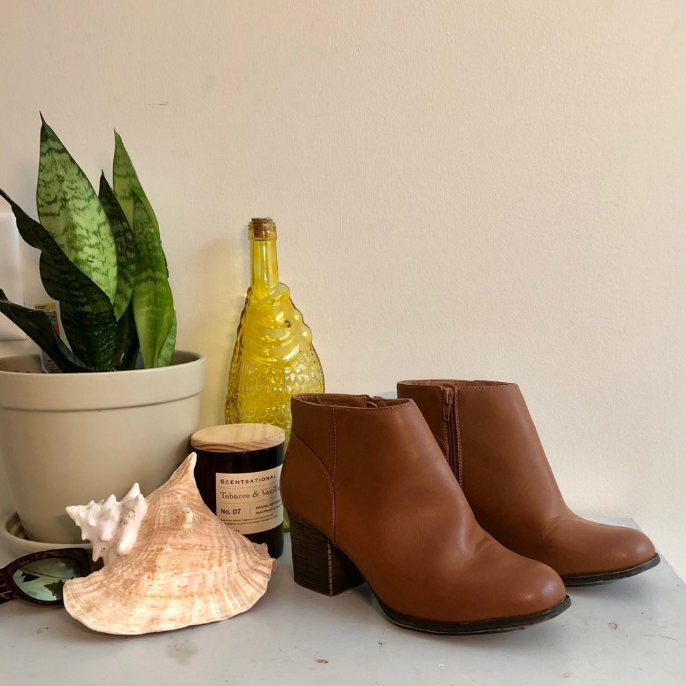 Faux Leather Booties